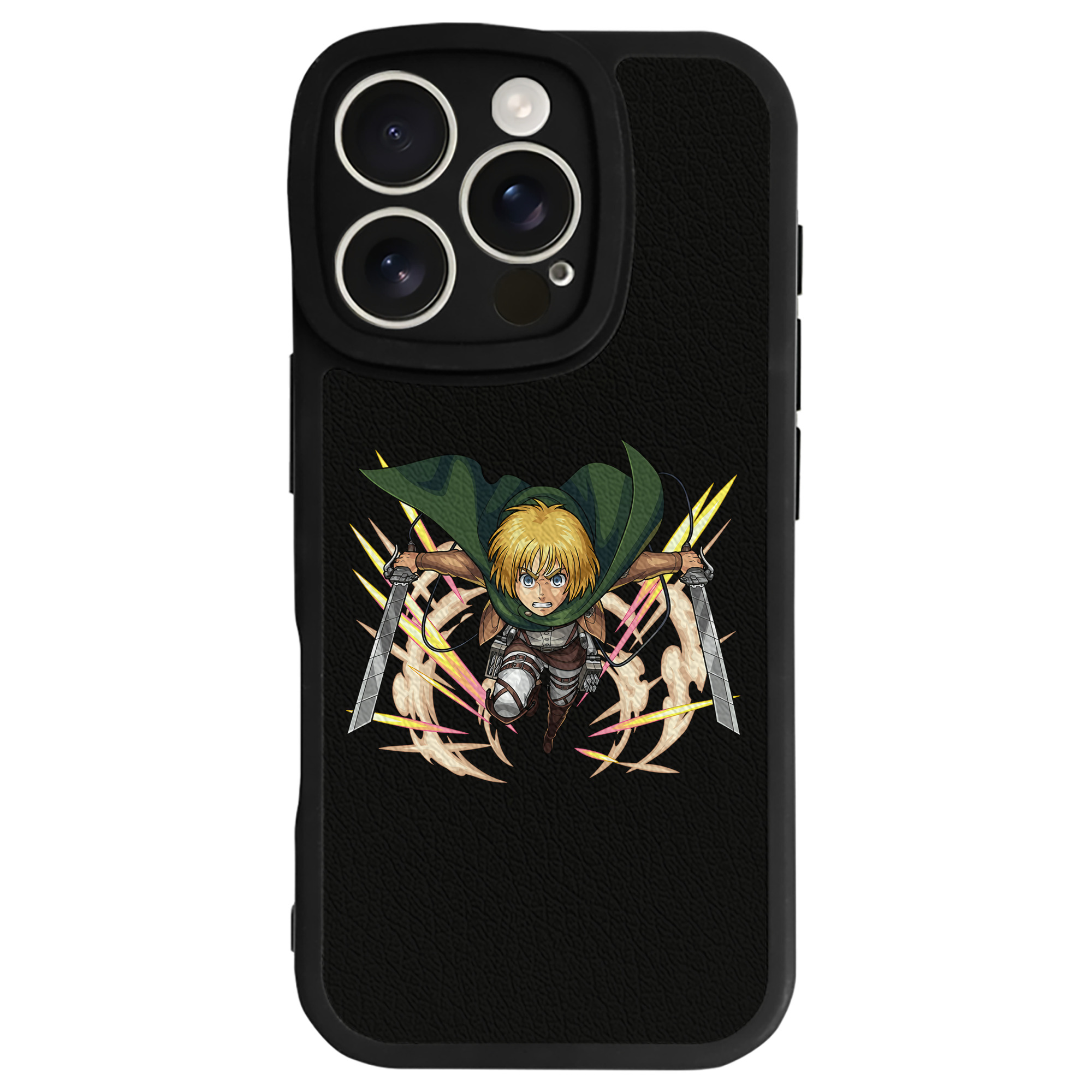（画像用） 進撃の巨人 アルミン·アルレルト Attack on Titan Armin Arlert 【iPhone 16シリーズ対応】シリコンスマホケース（レザー調） 材質：シリコン
